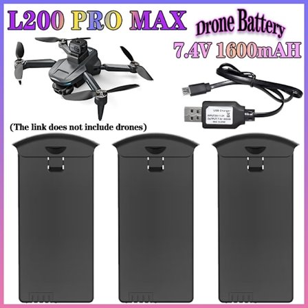 L200 PRO MAX Droner Batteri 7.4V 1600mAH Originalt lithium batteri Opladersæt RC Quadcopter batteri Reservedele Drone batterier