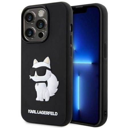 Karl Lagerfeld KLHCP14X3DRKHNK iPhone 14 Pro Max 6.7" musta/musta kovakotelo Kumi Choupette 3D