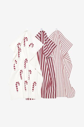 Svanefors - Keittiöpyyhkeet Gaby, 3/pakk. - Punainen - Keittiöpyyhkeet - 47X70 - - Homeroom