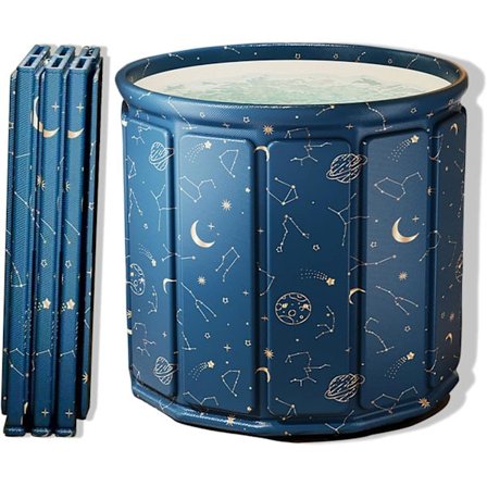 Sammenleggbart badekar for voksne, portabelt isbad, frittstående badekar for dusj spa badstue - 70*70*65cm