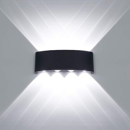 Modern LED Taklampa Vattentät Aluminium Vägglampa Puck Lampa Inomhus Utomhus Hall Korridor 8w Svart