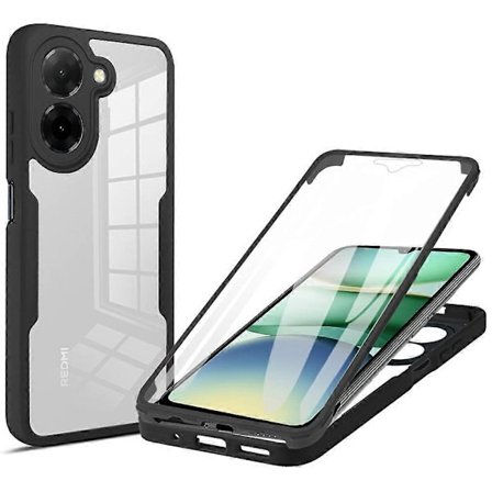 For Xiaomi Redmi A5 4G (171.7mm) Poco C71 4G Deksel Akryl TPU Klar Telefon Deksel med PET Skjermfilm