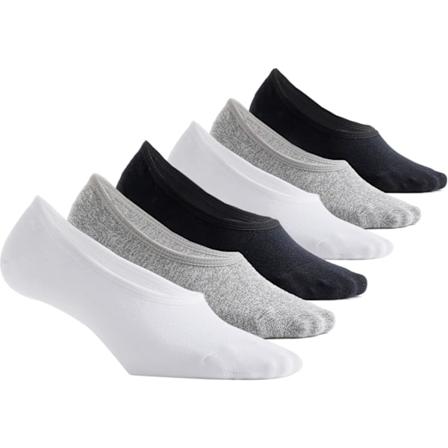 Usynlige Sokker til Kvinder - Lavt Skårne Bomulds Sokker med Anti-Slip Grip - 6-8 Par Black/White/Grey_6 Pairs 45548