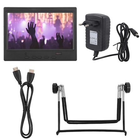 7 tuuman kannettava näyttö 1024x600 HDMI VGA AV -tulo Monitoiminäyttö EU-pistoke