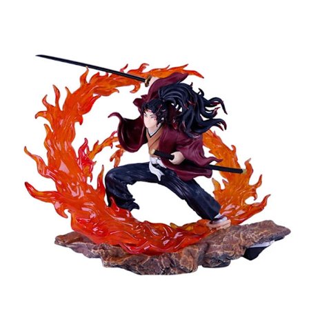 Hot 23cm Demon Slayer Kokushibo Tsugikuni Yoriichi Figur Gk Fierce Battle Action Figur PVC Statue Model Dukker Dekor Leker