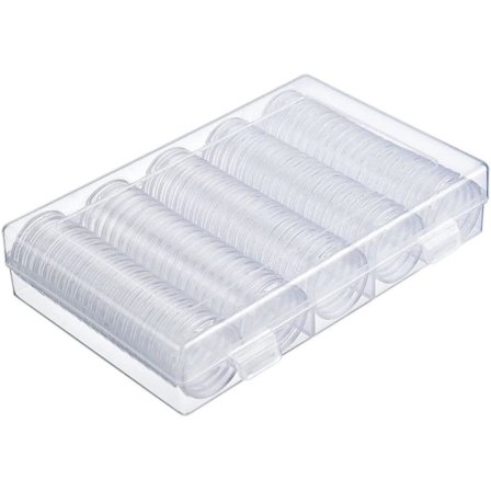 Myntkapslar Case Plastic Coin Holder Coin Storage Container Collection Supplies 30mm 100st Office Products
