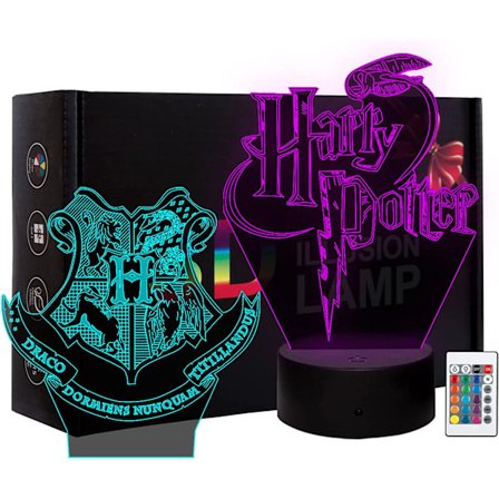 3D nattlampa Harry Potter Illusion Lamp Färgförändrande LED