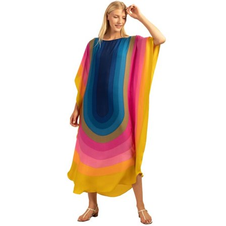 Kvindes Regnbue Plus Size Strand Skjortekjole