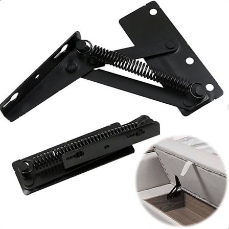 Nostojousisarana - Läppäkannattimen kaapin oven saranat kokoontaitettavalle sohvalle, huonekalujen säilytykseen, musta, 2 kpl