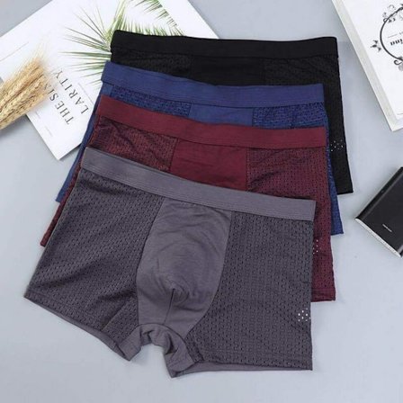 4-pack Nya Bambufiber Boxer Shorts - Herrarnas Bambuviskos Boxer Briefs Andningsbara Fukttransporterande Underkläder