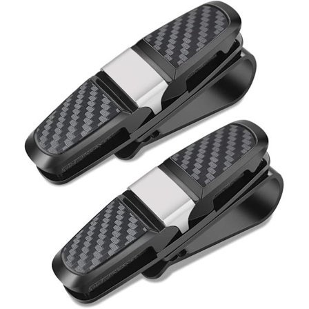Glashållare för solskydd i bilen, 2-pack solglasögonhållare klämma H