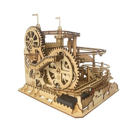 Träslott Kulbana Byggset DIY Leksak för Pusselentusiaster Kreativ Montering Slottsmodell