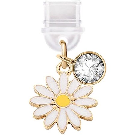 1 kpl Typ-C USB -latausportin pölysuoja pieni päivänkakkara kukka -puhelinkoru Samsung/OnePlus/Xiaomi/oppo Android -puhelimille iPhone 15/16