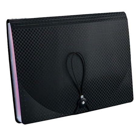 Färgade mappar, expanderbar mapp med etiketter och svart