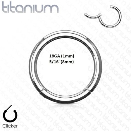 8 mm"Hinged"Segment Piercingring i Implant Titanium 1 mm