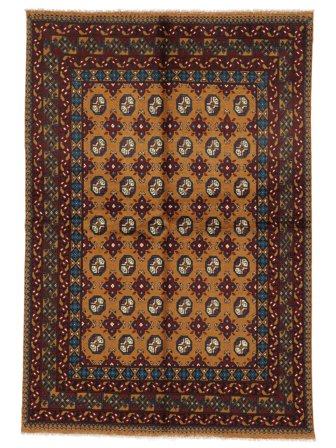 Afghan Fine Teppich Orientalischer Schwarz/Braun (Wolle, Afghanistan)