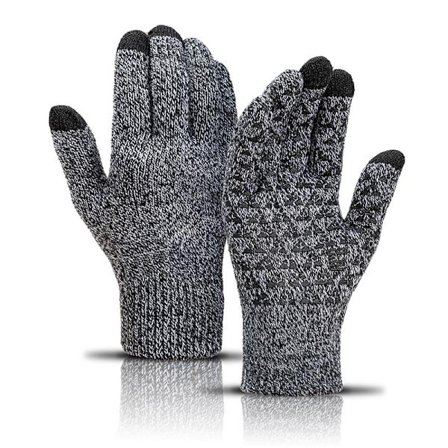 Harmaat talvihanskat miehille ja naisille kosketusnäyttöhanskat älypuhelin moottoripyörähanska