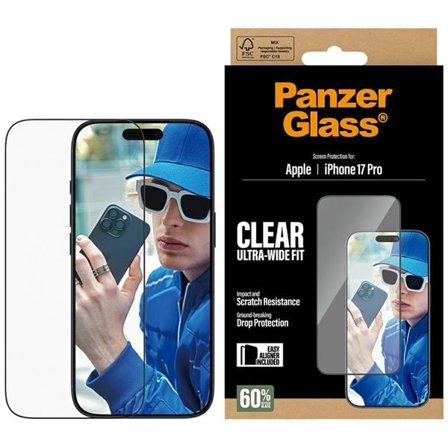 PanzerGlass Ultra-Wide Fit EasyAligner herdet glass for iPhone 17 Pro
