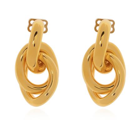 Balenciaga Earrings with logo Gul, Dame Øreringe, Størrelse: ONE Size