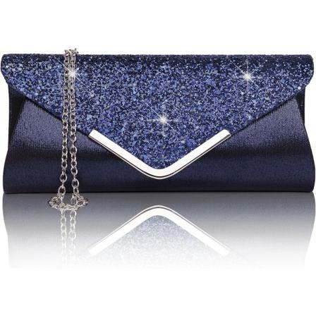 Naisten clutch-ilta-/olkalaukku, jossa strassit