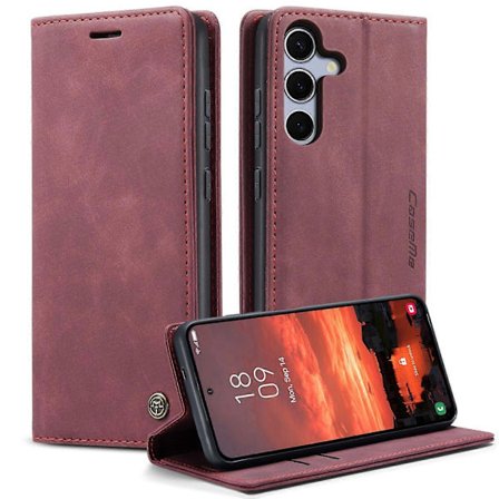 Til Samsung Galaxy S25 FE Wallet Telefon Cover CASEME 013 Serie PU Læder Telefon Beskyttende Cover Holder