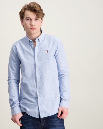 U.S. Polo Assn. Oxford LS Shirt Blå Skjortor Kille - Kids Brand Store