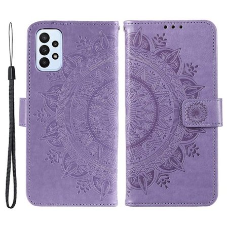 SKALO Samsung A23 5G Mandala lompakkokotelo - Violetti