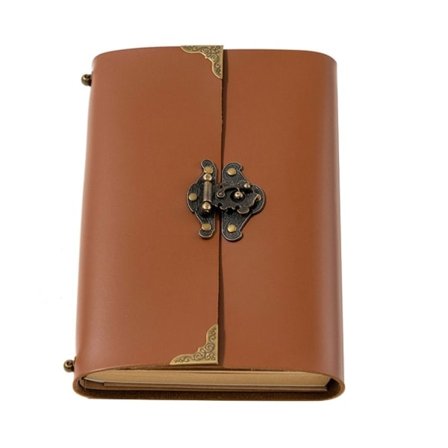 Resenotebok i Vintage PU-Läder Utan Linjer Tjockt och Smidigt för Skrivning 100 Blad Brun