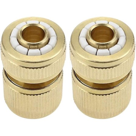 2 kpl Iave Messing Pikaliitäntä 1/2" Letkuliitin Puutarhaletkun Liitäntä