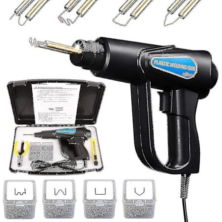 70w Varmepistol Plastik Svejsningsmaskine Bilkofanger Reparationskit Tang 4 Bølgeklammer Svejsning Reparation