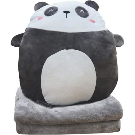 Panda Plys Pude 16 Tommer, Tæppe i Sød Plys Pude, Panda Fyldt Dyr