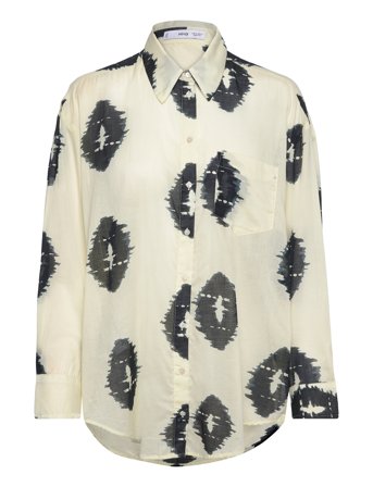 Mango | Semi-Transparent Printed Shirt | S