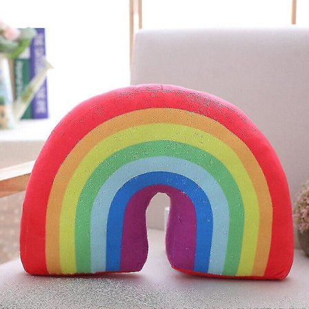 Soffa Regnbåge Kudde Dekoration Regnbågsformad Kudde Mjuk Plysch Kudde Barnpresent ZZY
