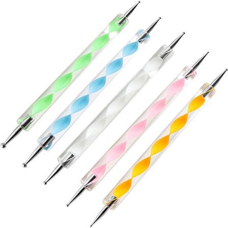5PCS Nail Dotting Pen Marbleizing Dotting Painting Pen Polish Carving Tool,Paint Manicure Dot Nail Art Set - Multi-Colored