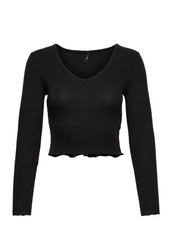 Onloda L/S V-Neck Top Jrs Langærmet T-shirt Sort ONLY