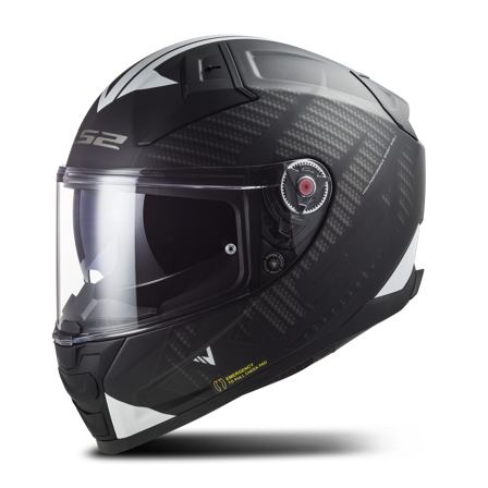 Helhjelm LS2 FF811 VECTOR II Splitter Sort/Hvit L