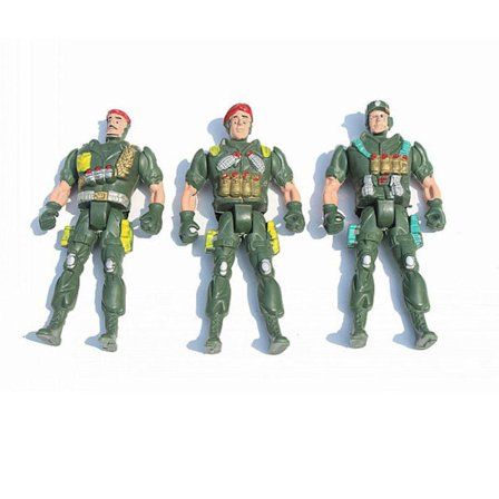 3 st 11 cm Femledade Rörliga Soldater Sandbord Scen Specialstyrkor Man Simuleringssamling Modell Leksak