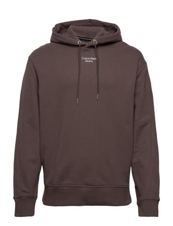 Stacked Logo Hoodie Hoodie Trøje Brun Calvin Klein Jeans