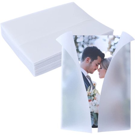 100 stk. pergamentpapir invitasjoner, 13x18cm forhåndsfoldet konvolutt