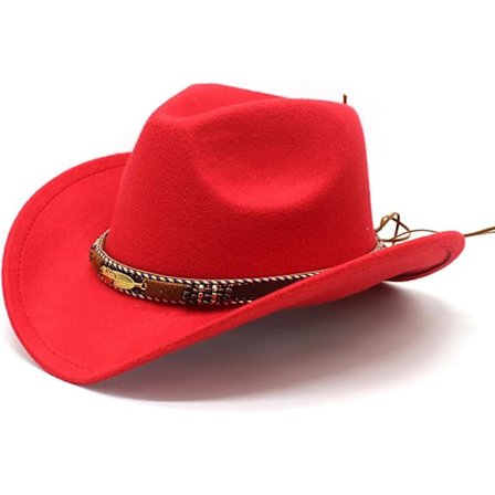 Cowboyhatter for kvinner, cowboyhatter for menn i westernstil, cowboyhatter med bred brem og belter, filthatter.