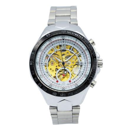 Automatisk mekanisk watch för män Casual Skeleton Watch Rostfritt stål