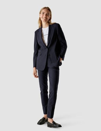 Shaping New Tomorrow - Female - Essential Suit Tapered - Navy Pinstripe - Size