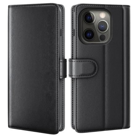 Äkta Läder Fodral Till Iphone 13 Pro - Svart Svart