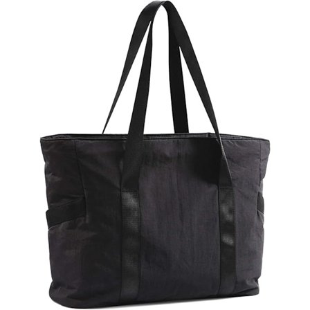 Dametasker, Damers Shopper Taske med Lynlås, Stor Skuldertaske, Laptop Taske med Laptop Rum, Shopper Taske med Lynlås til Kvinder, Arbejdstaske, Sort