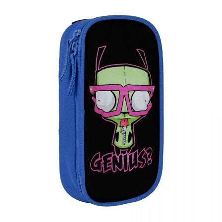 Ihana Kawaii Invader Zim -kynäpussi kynälaatikko kynä opiskelijalle suuri säilytyslaukku toimisto vetoketju Blue