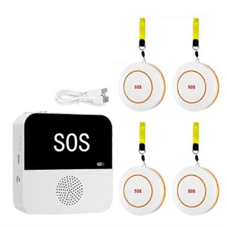 Trådløs WiFi Eldre Omsorgsperson Personsøker SOS-knapp Nød-SOS-varslingssystem for Seniorer Pasienter Eldre (B)