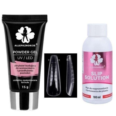 Kit Polygel French pink - Dualform, Formtippar - Slip solution