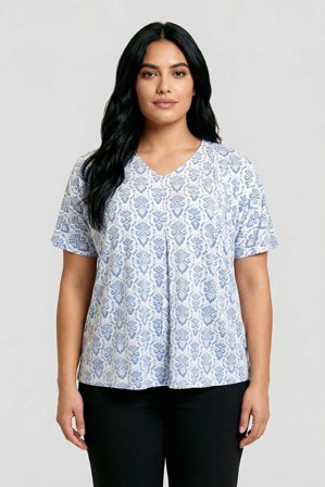 CISO - Kortærmet T-shirt – Blå – V-Hals