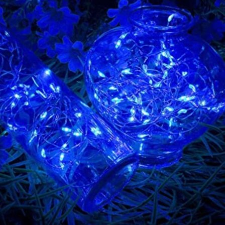 6-pakkaus 1 m Mini LED -valonauha, paristokäyttöinen, sininen—pa