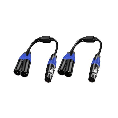 XLR Splitter-kabel, 1 XLR Hunn til 2 XLR Hann Y-kabel Balansert Mikrofon Splitter-ledning Lydadapter